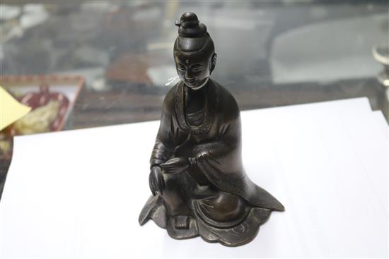 A Chinese bronze seated figure of a Bodhisattva